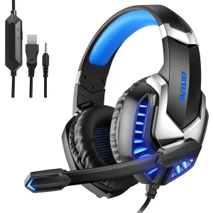 Over-Ear Wired RGB Gaming Headset with LED Lights for PC